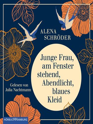 cover image of Junge Frau, am Fenster stehend, Abendlicht, blaues Kleid